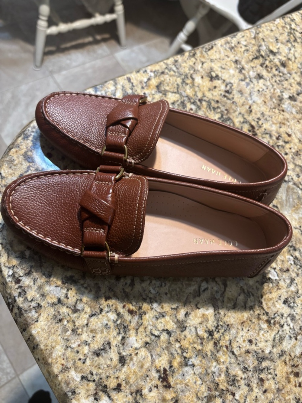 Cole Haan Tan/Brown Leather Slip-On Loafers